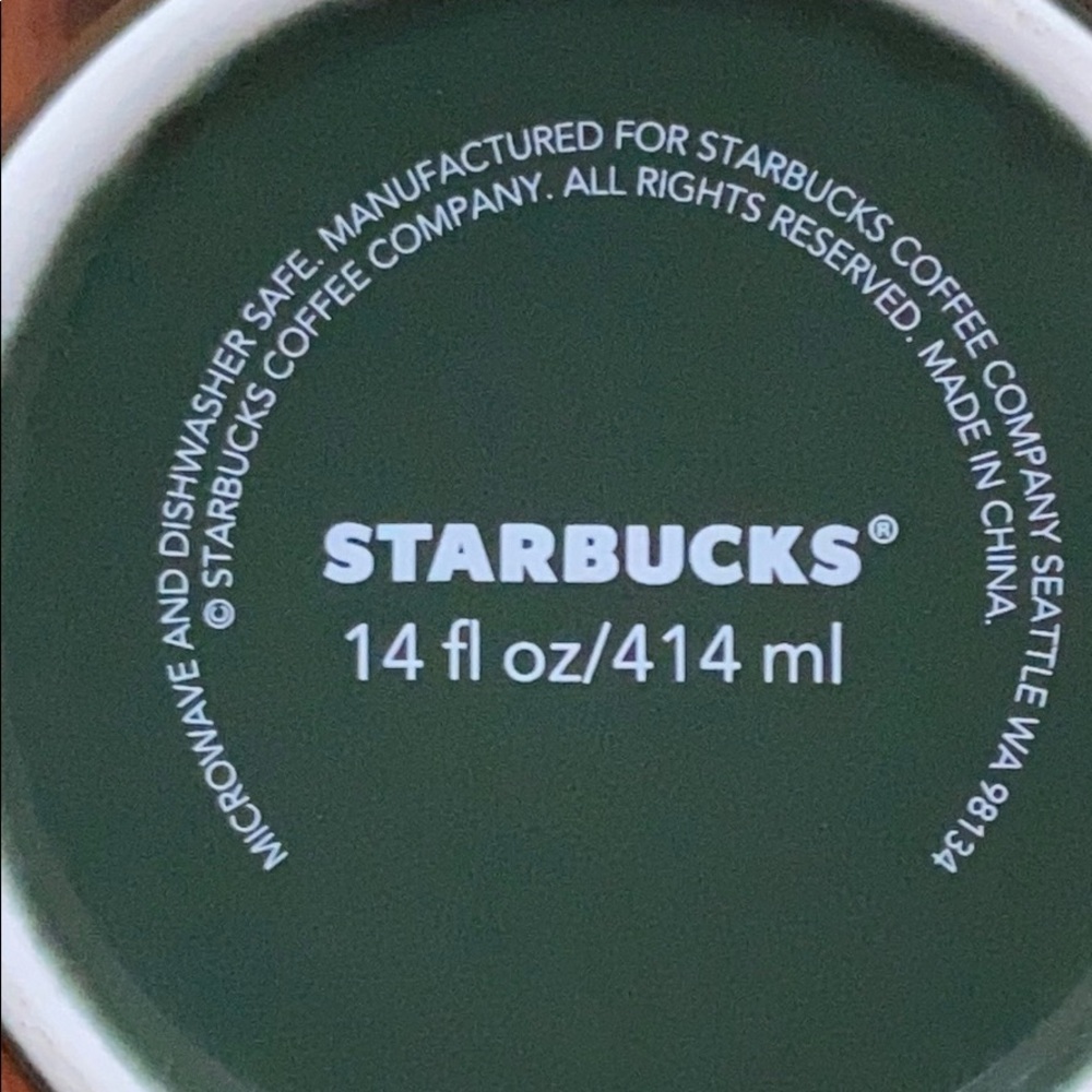 2 Starbucks Green Snowflake 14 oz COFFEE MUGS - Picture 8 of 10